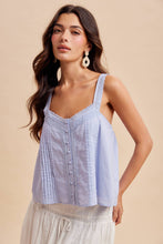 Load image into Gallery viewer, Cotton Pintucked Lace Tank