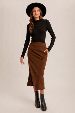 Brush Textured Midi Skirt