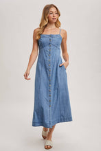 Load image into Gallery viewer, Denim Midi Dress
