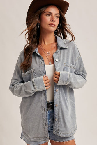 Soft Knit Denim Shacket