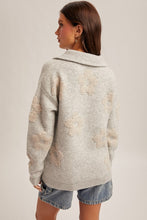 Load image into Gallery viewer, Floral Half Zip Sweater