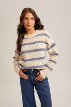 Load image into Gallery viewer, Sparkle Blue Striped Sweater