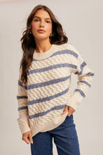 Load image into Gallery viewer, Sparkle Blue Striped Sweater