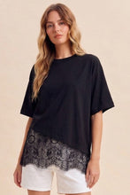 Load image into Gallery viewer, Lace Trimmed Asymmetrical T-shirt