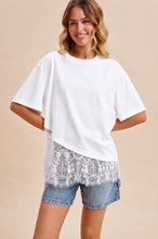 Load image into Gallery viewer, Lace Trimmed Asymmetrical T-shirt