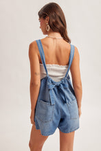 Load image into Gallery viewer, Tie Back Denim Romper