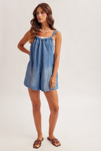 Load image into Gallery viewer, Tie Back Denim Romper