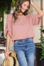 Load image into Gallery viewer, Tie  Sleeve Soft T-Shirt Top