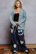 Load image into Gallery viewer, Vintage Denim Print Open Cardigan