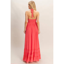 Load image into Gallery viewer, Halter Neck Smocked Maxi Dress