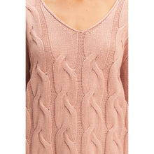 Load image into Gallery viewer, V Neck Cable Sweater
