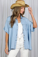 Load image into Gallery viewer, Oversized Button Up Chambray Shirt
