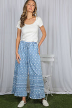 Load image into Gallery viewer, Polka Dot Flared Ruffle Cotton Crop Denim