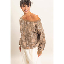 Load image into Gallery viewer, Camouflage Off The Shoulder Sweatshirt