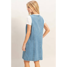 Load image into Gallery viewer, V-Neck Button-Front Denim Dress