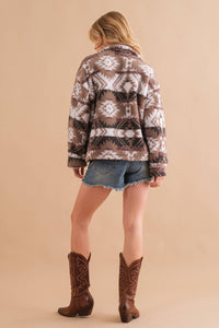 Aztec Button Front Jacket