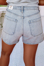 Load image into Gallery viewer, Light Wash High Rise Denim Shorts