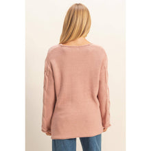 Load image into Gallery viewer, V Neck Cable Sweater
