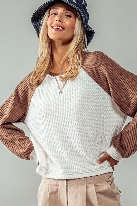 Waffel Knit Baseball Raglan