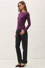 Load image into Gallery viewer, Ruched Boatneck Top
