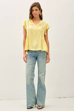 Load image into Gallery viewer, Tie Front Ruffle Sleeve Top
