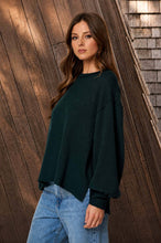 Load image into Gallery viewer, Hunter Green Balloon Sleeve Knit Top