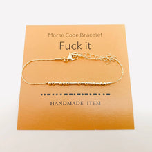 Load image into Gallery viewer, Handmade Golden Morse Code Bracelet