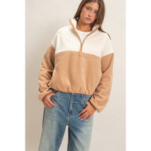 Load image into Gallery viewer, Fleece Color Contrast Half Zip Pullover