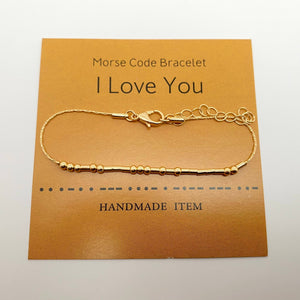 Handmade Golden Morse Code Bracelet