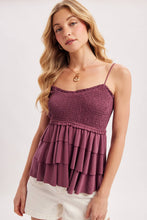 Load image into Gallery viewer, Tiered Ruffle Babydoll Tank