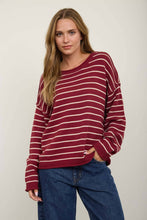 Load image into Gallery viewer, Burgundy Striped Sweater