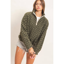 Load image into Gallery viewer, Polka Dot Sherpa Half-Zip Pullover