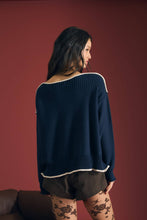 Load image into Gallery viewer, Contrasting Trim Boat Neck Sweater