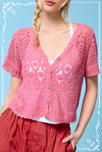 Load image into Gallery viewer, Crochet Button Down Cardigan