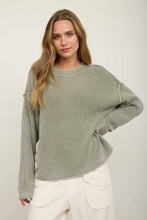 Load image into Gallery viewer, Olive Ribbed Knit Sweater