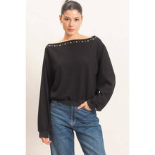 Load image into Gallery viewer, Studded Crew Neck Sweatshirt