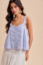 Load image into Gallery viewer, Cotton Pintucked Lace Tank