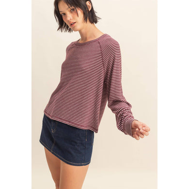 Striped Raglan Long Sleeve Top
