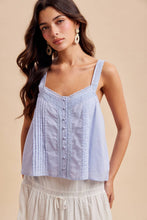 Load image into Gallery viewer, Cotton Pintucked Lace Tank