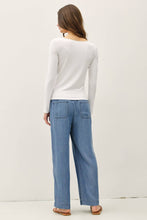 Load image into Gallery viewer, Lace Trimed Ribbed Boat Neck