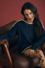 Load image into Gallery viewer, Contrasting Trim Boat Neck Sweater