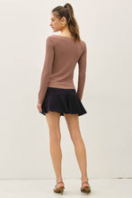 Load image into Gallery viewer, Lace Trimed Ribbed Boat Neck