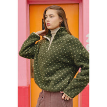 Load image into Gallery viewer, Polka Dot Sherpa Half-Zip Pullover