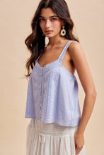 Load image into Gallery viewer, Cotton Pintucked Lace Tank