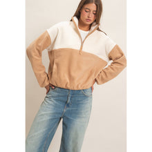 Load image into Gallery viewer, Fleece Color Contrast Half Zip Pullover