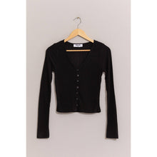 Load image into Gallery viewer, Brushed Ribbed Button-Front Top