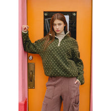Load image into Gallery viewer, Polka Dot Sherpa Half-Zip Pullover