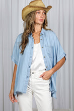 Load image into Gallery viewer, Oversized Button Up Chambray Shirt