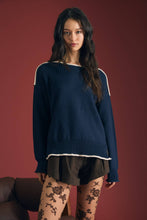 Load image into Gallery viewer, Contrasting Trim Boat Neck Sweater