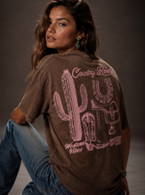 Load image into Gallery viewer, Country Roots Mineral Brown Puff-Print T-Shirt: COFFEE / Contemporary / ML